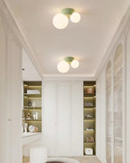 Ceiling Light  Playful Asymmetry with Dual Frosted Glass Globes