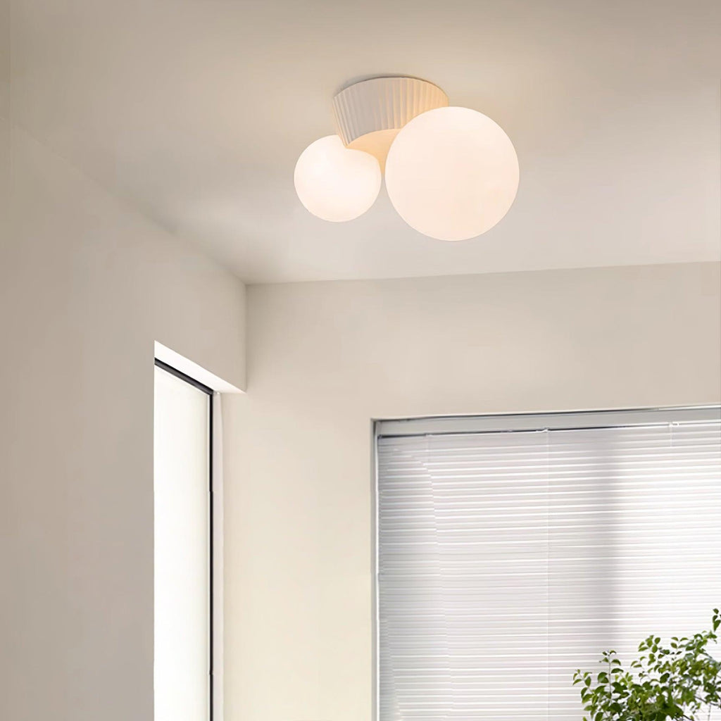Ceiling Light  Playful Asymmetry with Dual Frosted Glass Globes