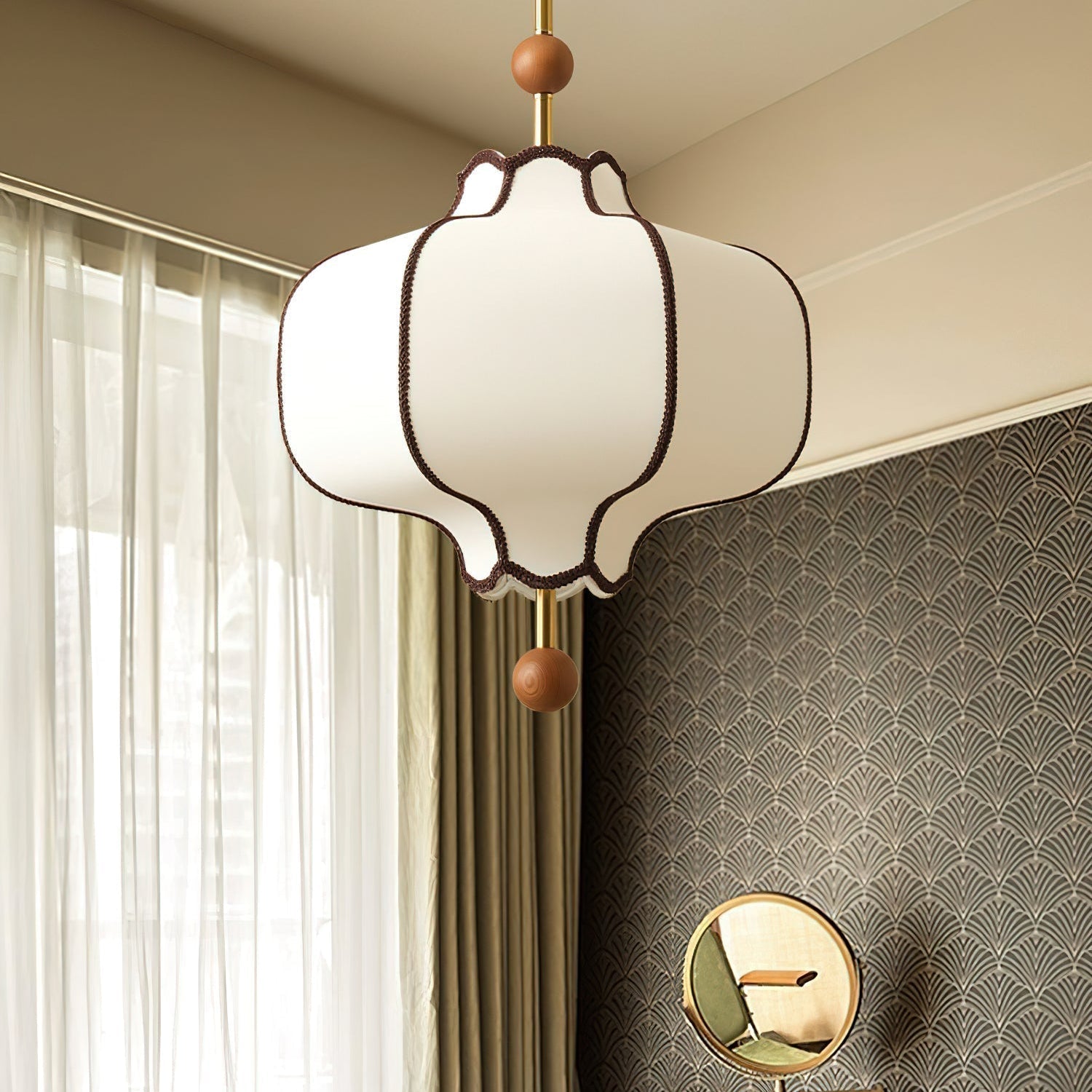 Lustra Pendant Light Lantern Fabric for Living Room