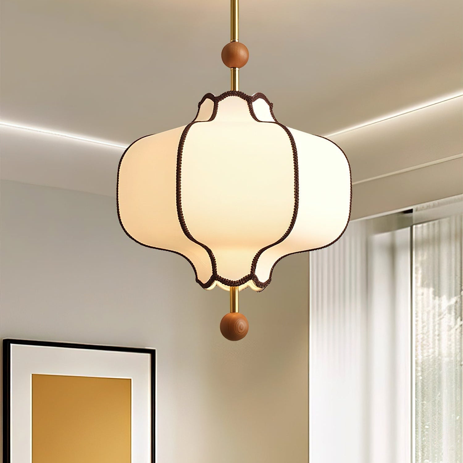 Lustra Pendant Light Lantern Fabric for Living Room