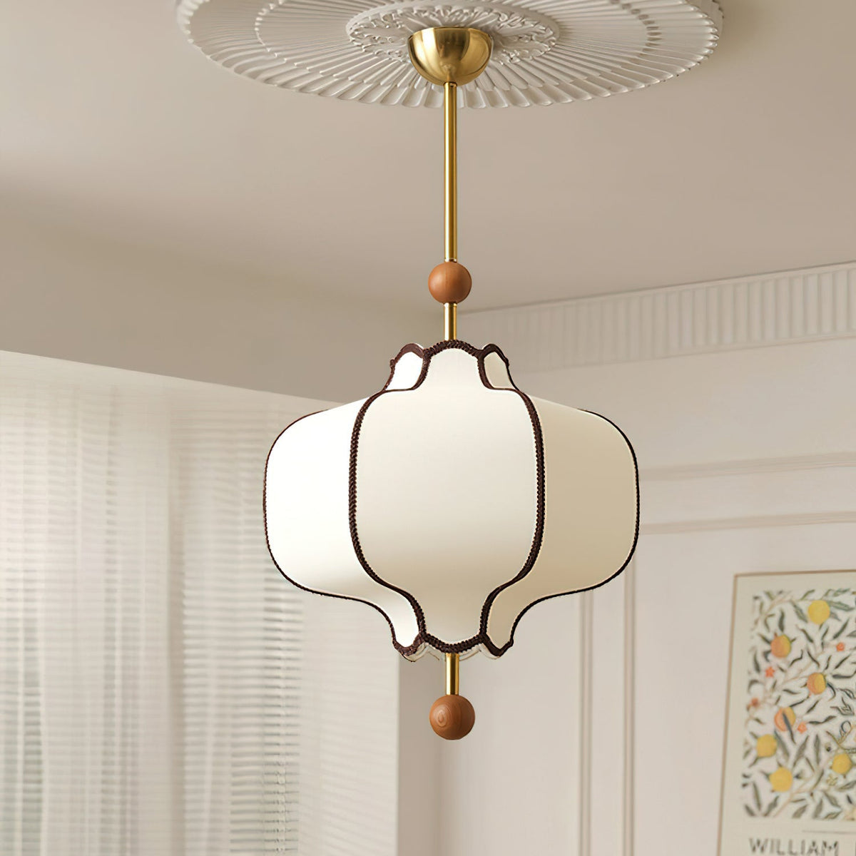Lustra Pendant Light Lantern Fabric for Living Room