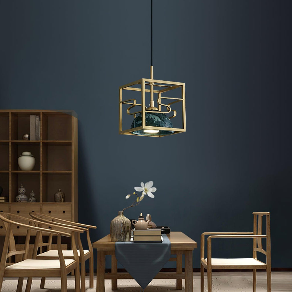 Cubo Modern Brass Pendant Lamp
