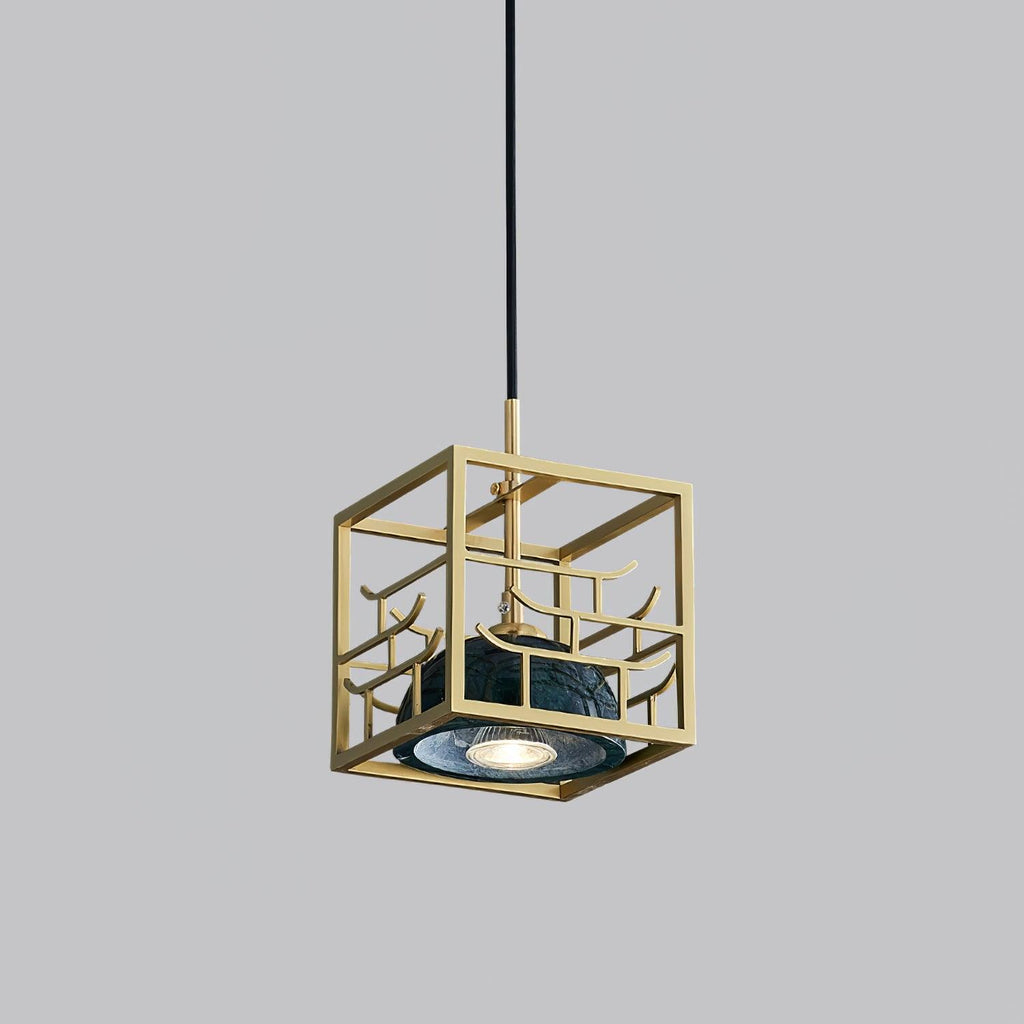 Cubo Modern Brass Pendant Lamp