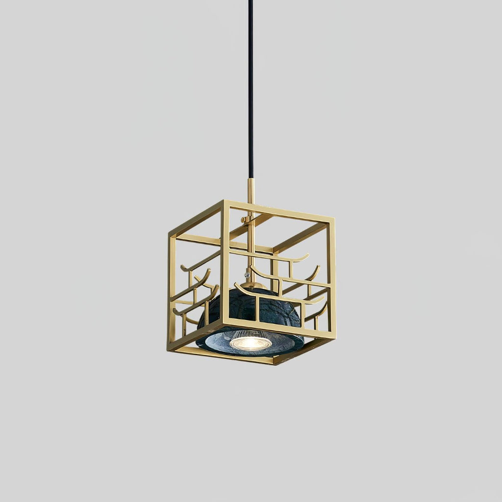 Cubo Modern Brass Pendant Lamp