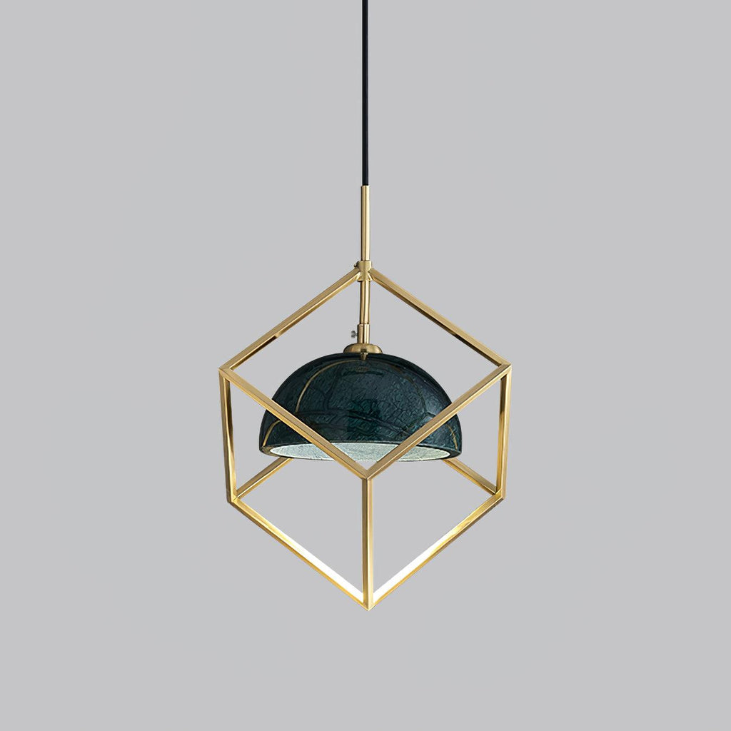 Cubo Modern Brass Pendant Lamp