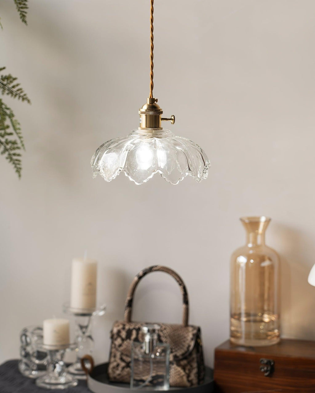 Limea Green Glass Flower Pendant Light