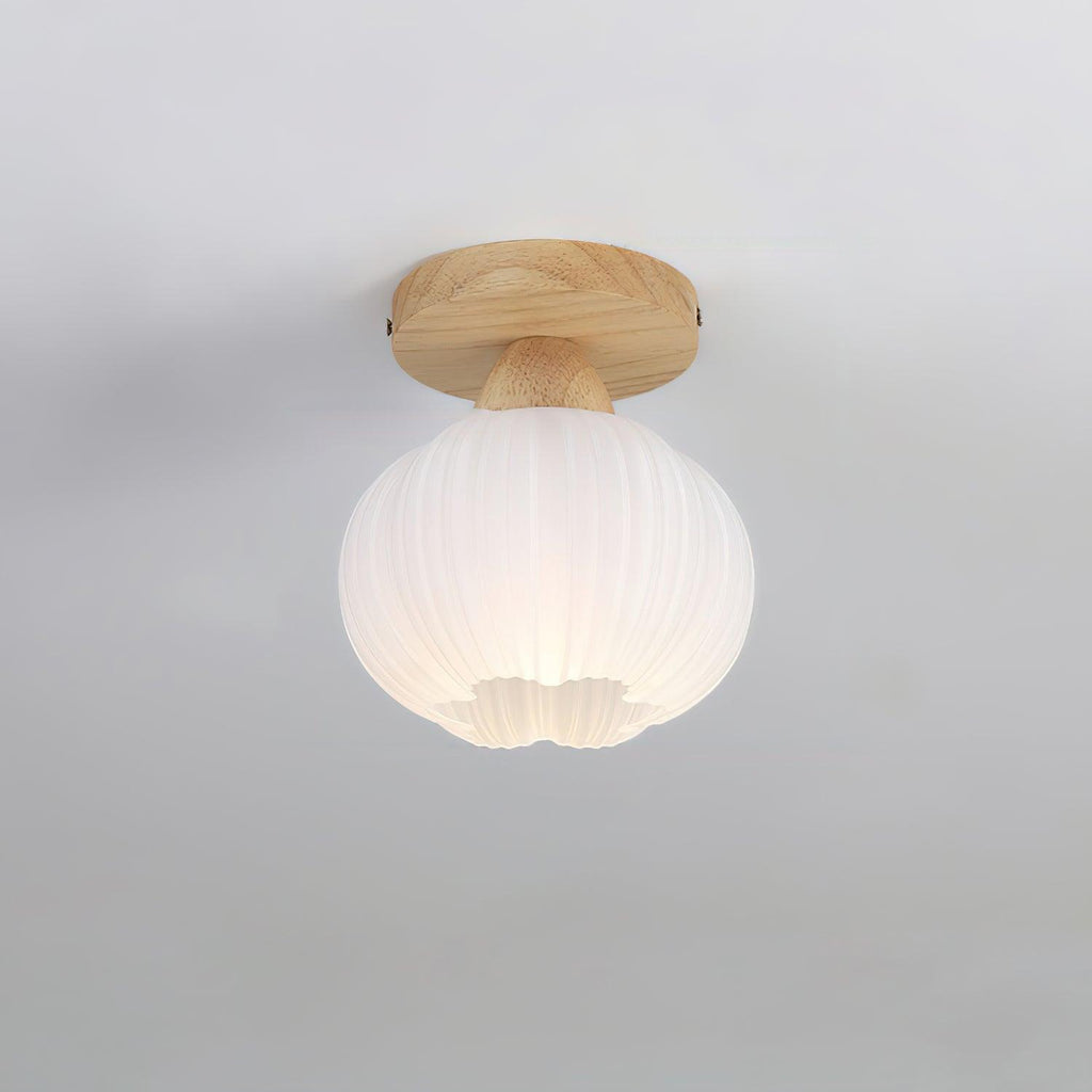 Gleam Large Flower Bag Wood Ceiling Lamp