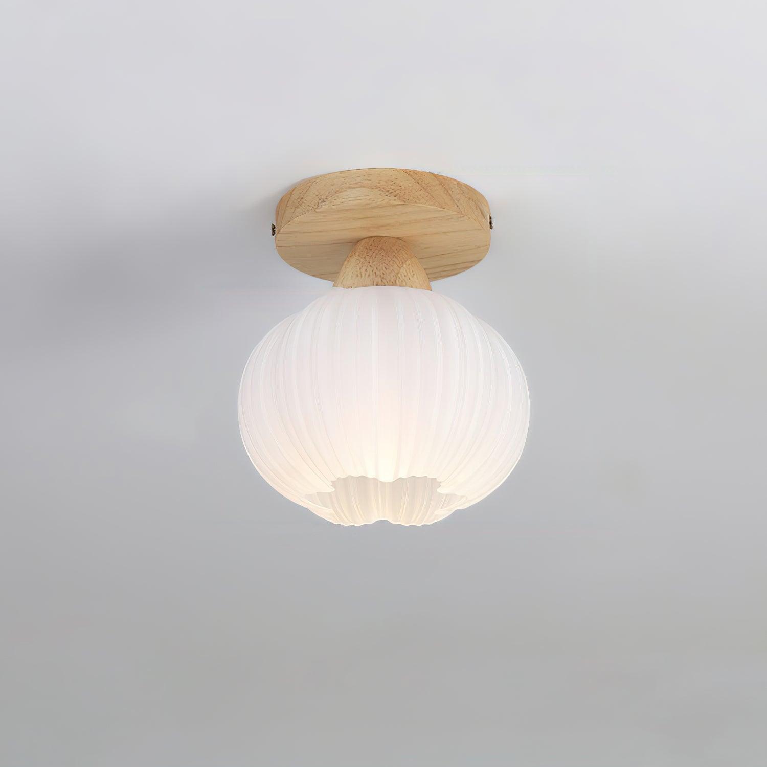 Gleam Large Flower Bag Wood Ceiling Lamp