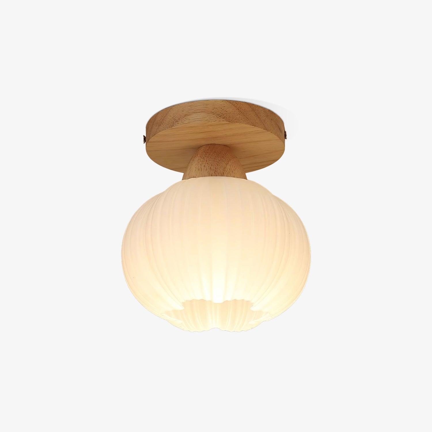 Gleam Large Flower Bag Wood Ceiling Lamp