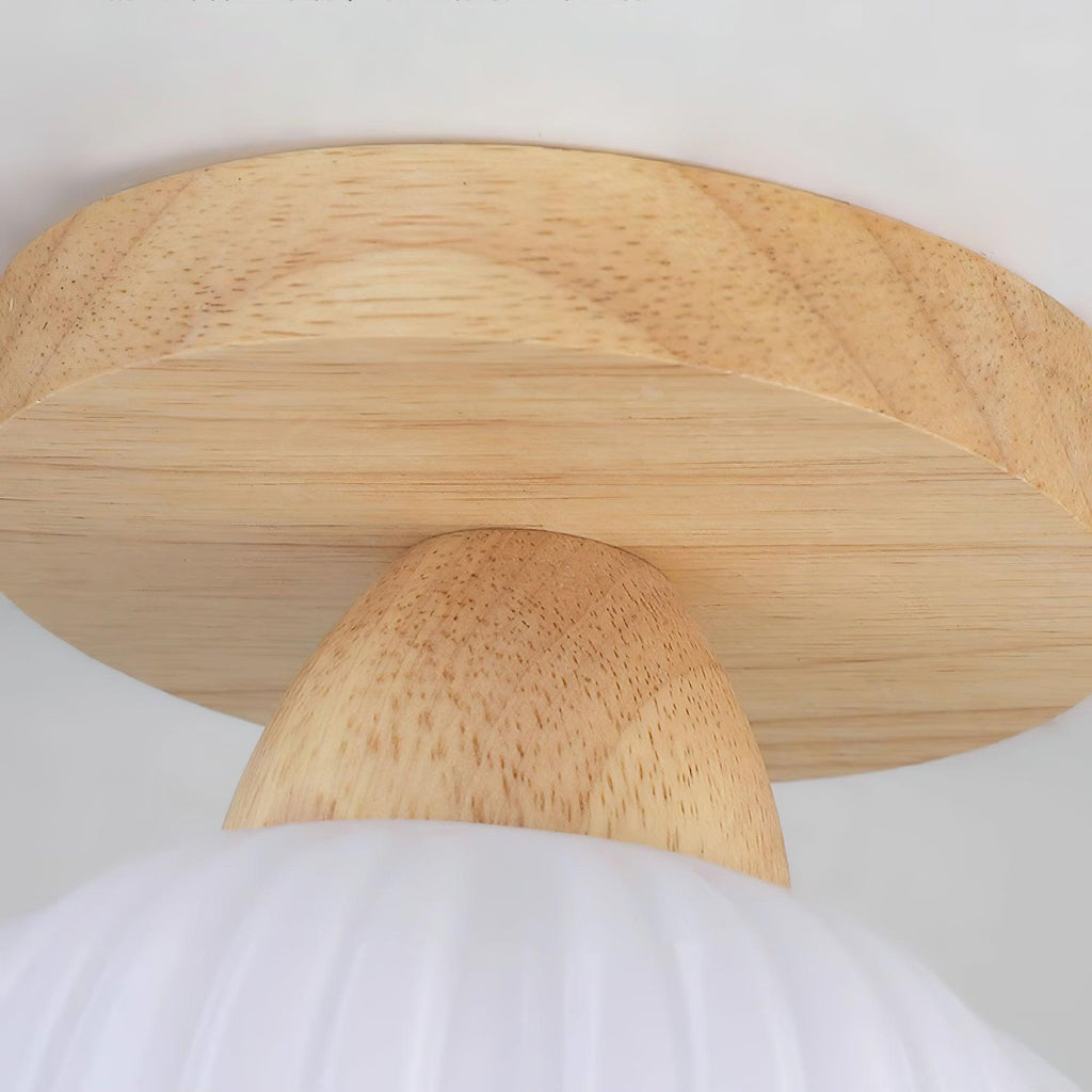 Gleam Large Flower Bag Wood Ceiling Lamp