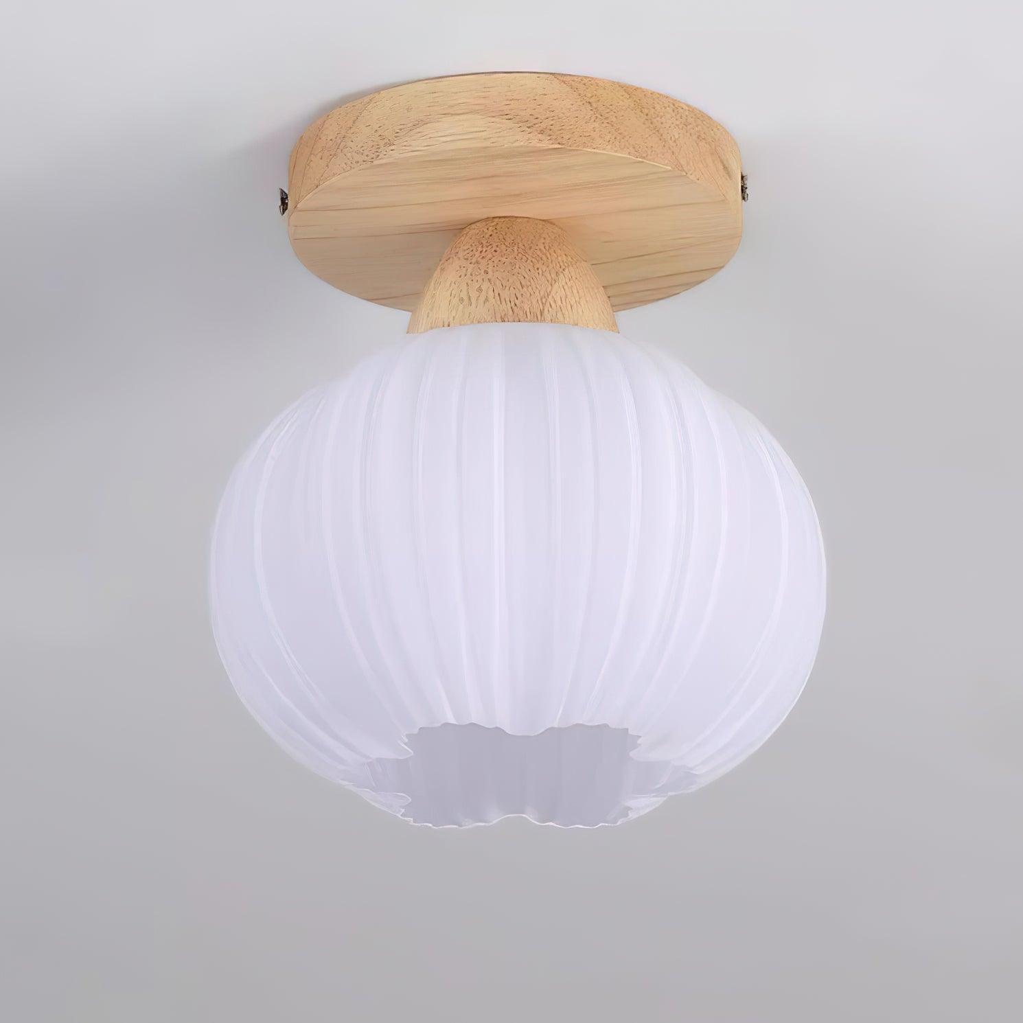 Gleam Large Flower Bag Wood Ceiling Lamp