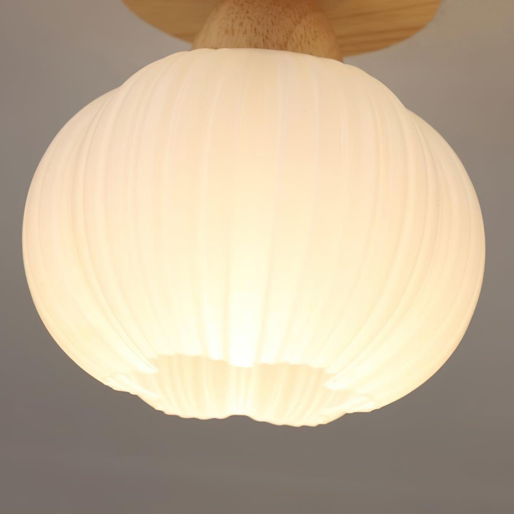 Gleam Large Flower Bag Wood Ceiling Lamp