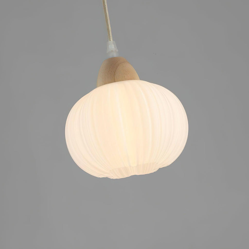 Pumpkin Modern Wood Pendant Lamp