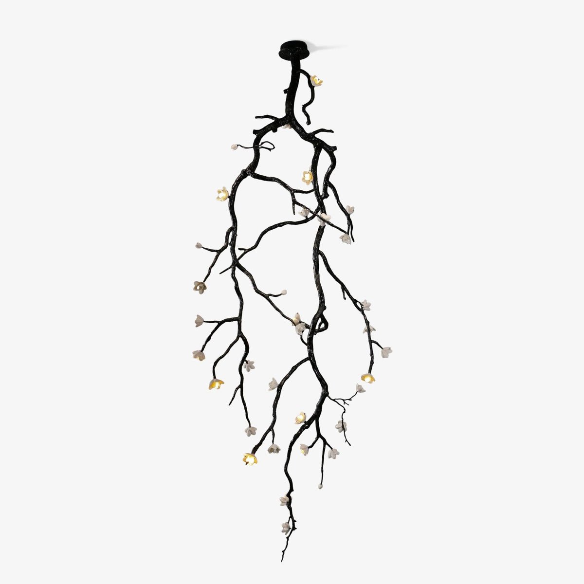 Lustra Chandelier Black Branch Flower