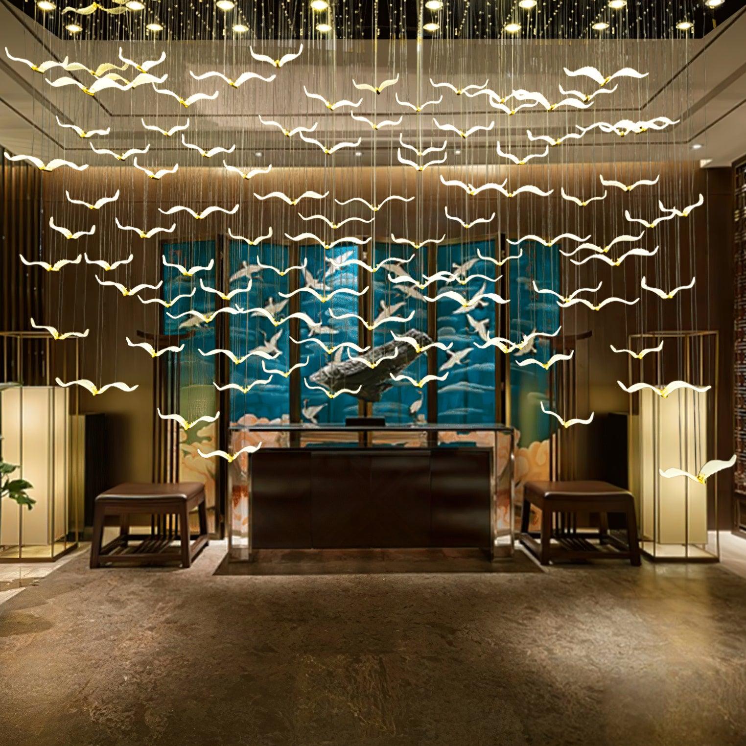 Acariel Luxury Large Seagull Glass Chandelier