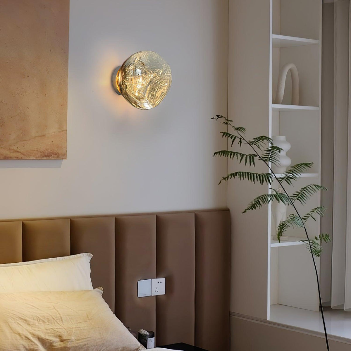 Auden Amber Glass Wall Lamp