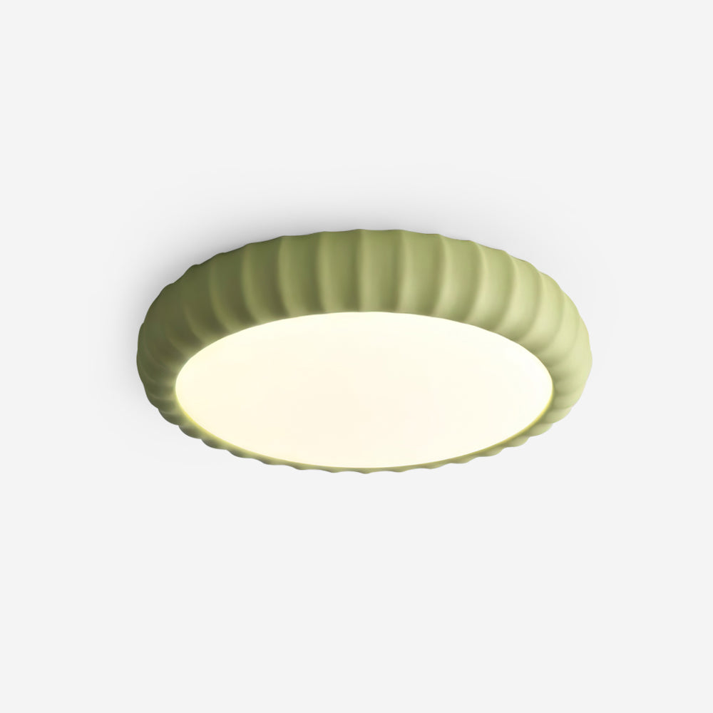 Ceiling Light Soft Green Resin Minimalist Flush Mount Modern