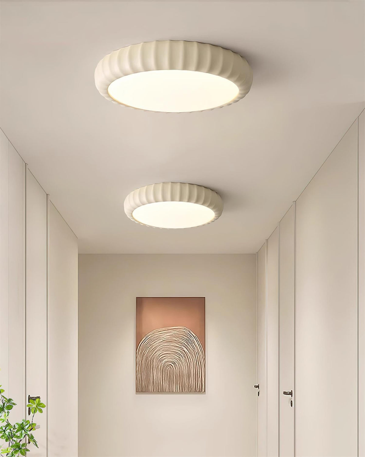 Ceiling Light Soft Green Resin Minimalist Flush Mount Modern