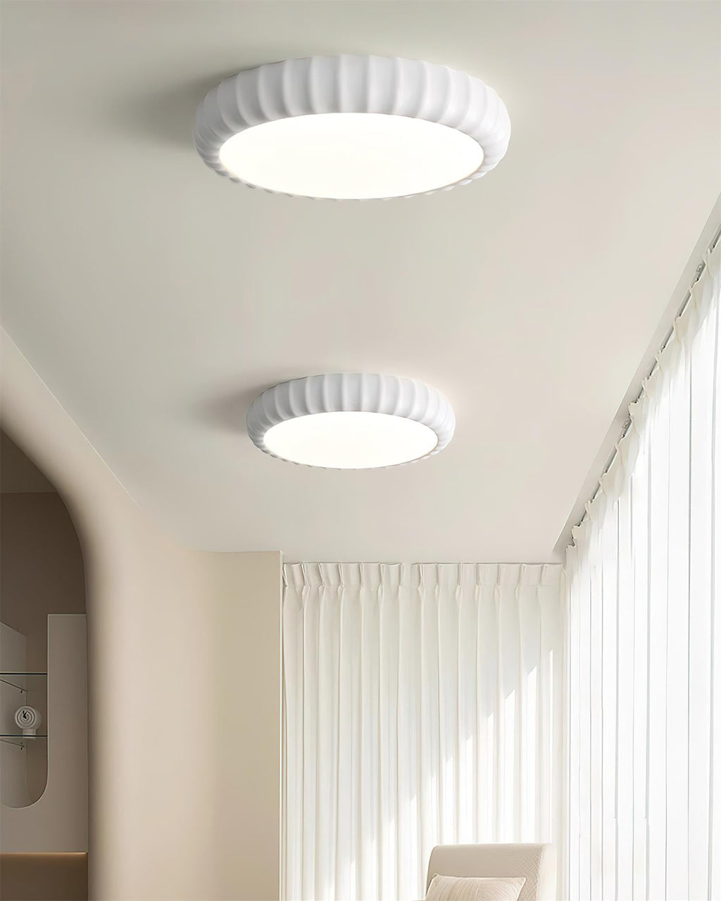 Ceiling Light Soft Green Resin Minimalist Flush Mount Modern
