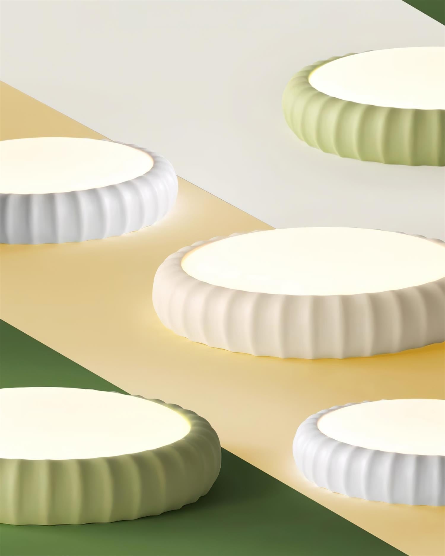 Ceiling Light Soft Green Resin Minimalist Flush Mount Modern