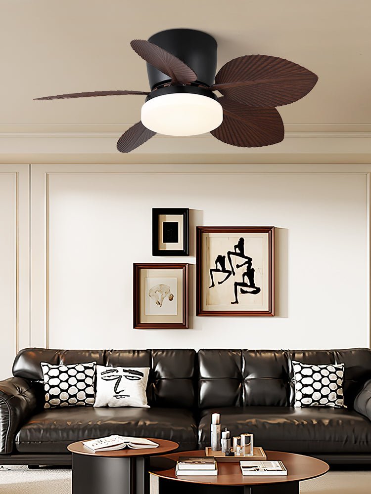 Leaf Modern Metal Ceiling Fan Light