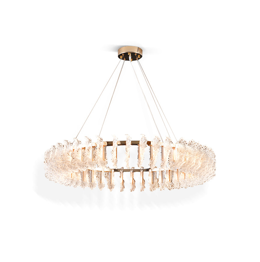 Ulcarir Luxury Leaf Glass Acrylic Chandelier