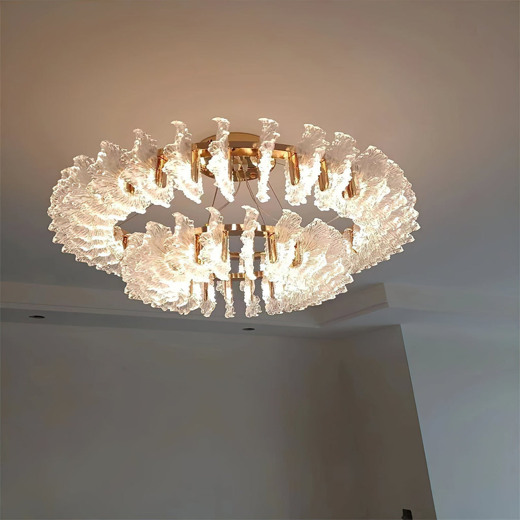 Ulcarir Luxury Leaf Glass Acrylic Chandelier