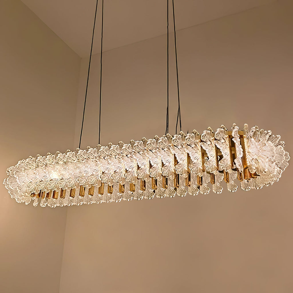 Ulcarir Luxury Leaf Glass Acrylic Chandelier