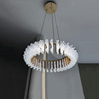 Ulcarir Luxury Leaf Glass Acrylic Chandelier