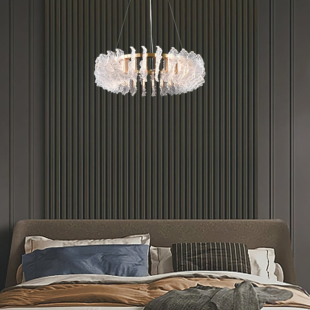 Ulcarir Luxury Leaf Glass Acrylic Chandelier