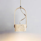 Cesta  Pendant Light  Square Yellow Travertine