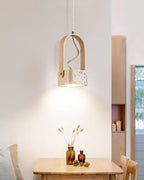 Cesta  Pendant Light  Square Yellow Travertine