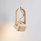 Cesta  Pendant Light  Square Yellow Travertine