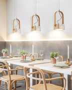 Cesta  Pendant Light  Square Yellow Travertine