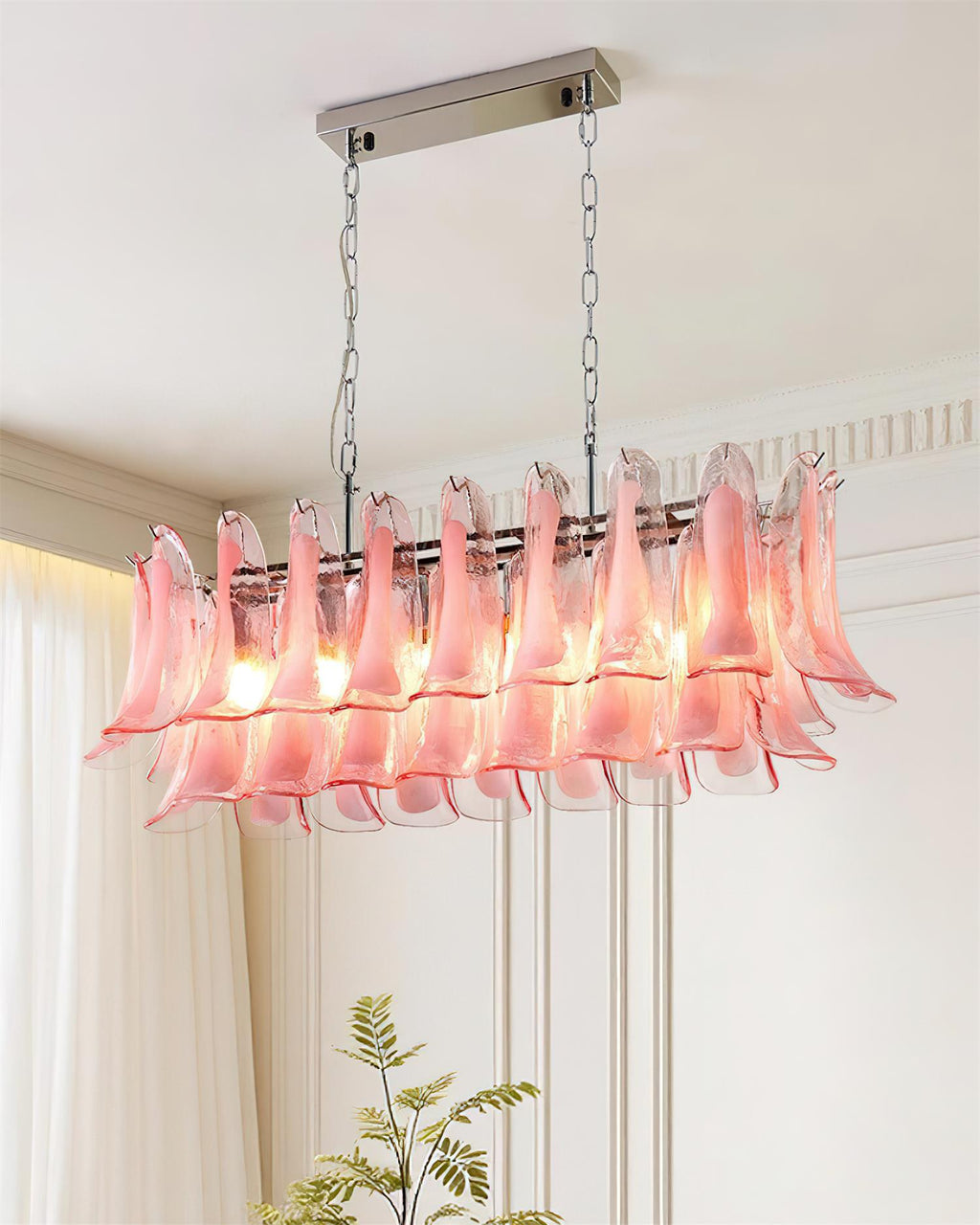 Elizabeth  Murano Chandelier Rectangular