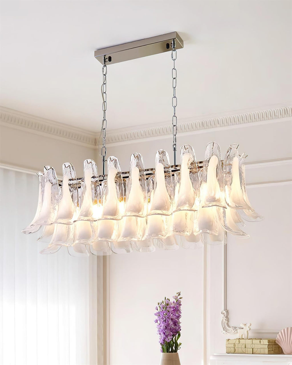 Elizabeth  Murano Chandelier Rectangular