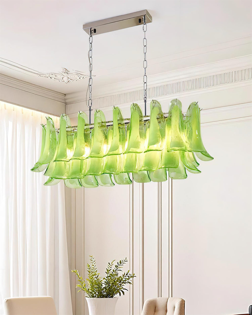 Elizabeth  Murano Chandelier Rectangular
