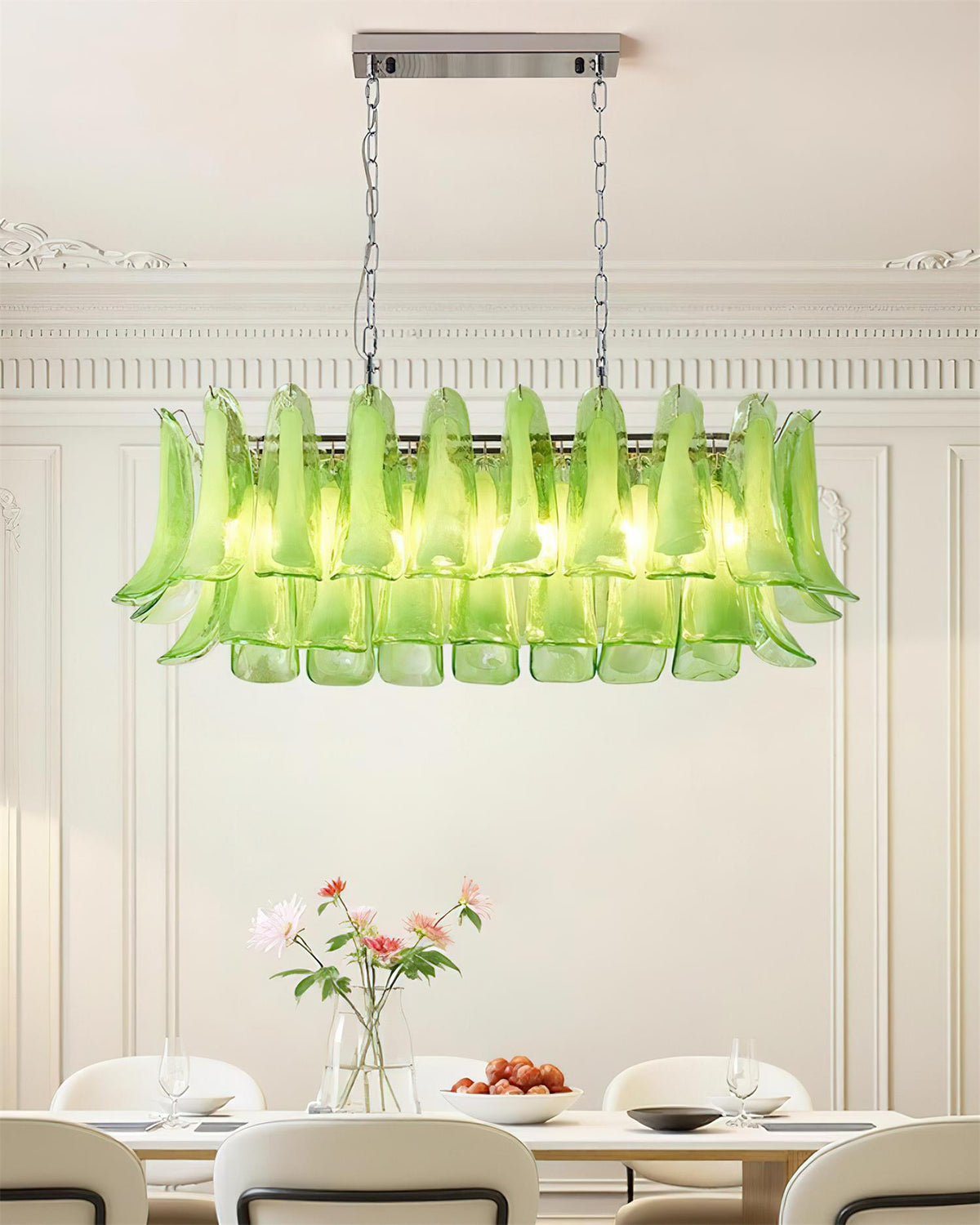 Elizabeth  Murano Chandelier Rectangular