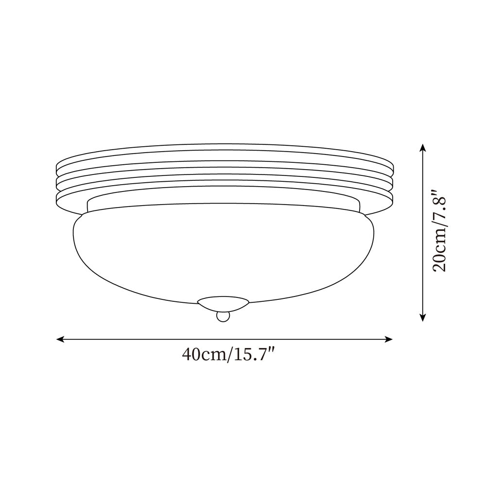 Ceiling Light Canopy and Glass Shade Classic Round Modern