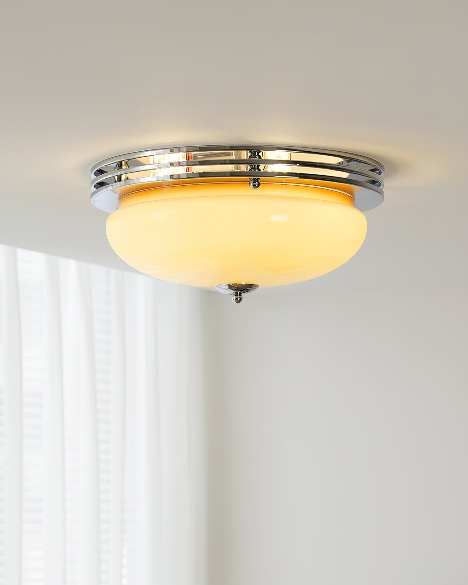 Ceiling Light Canopy and Glass Shade Classic Round Modern