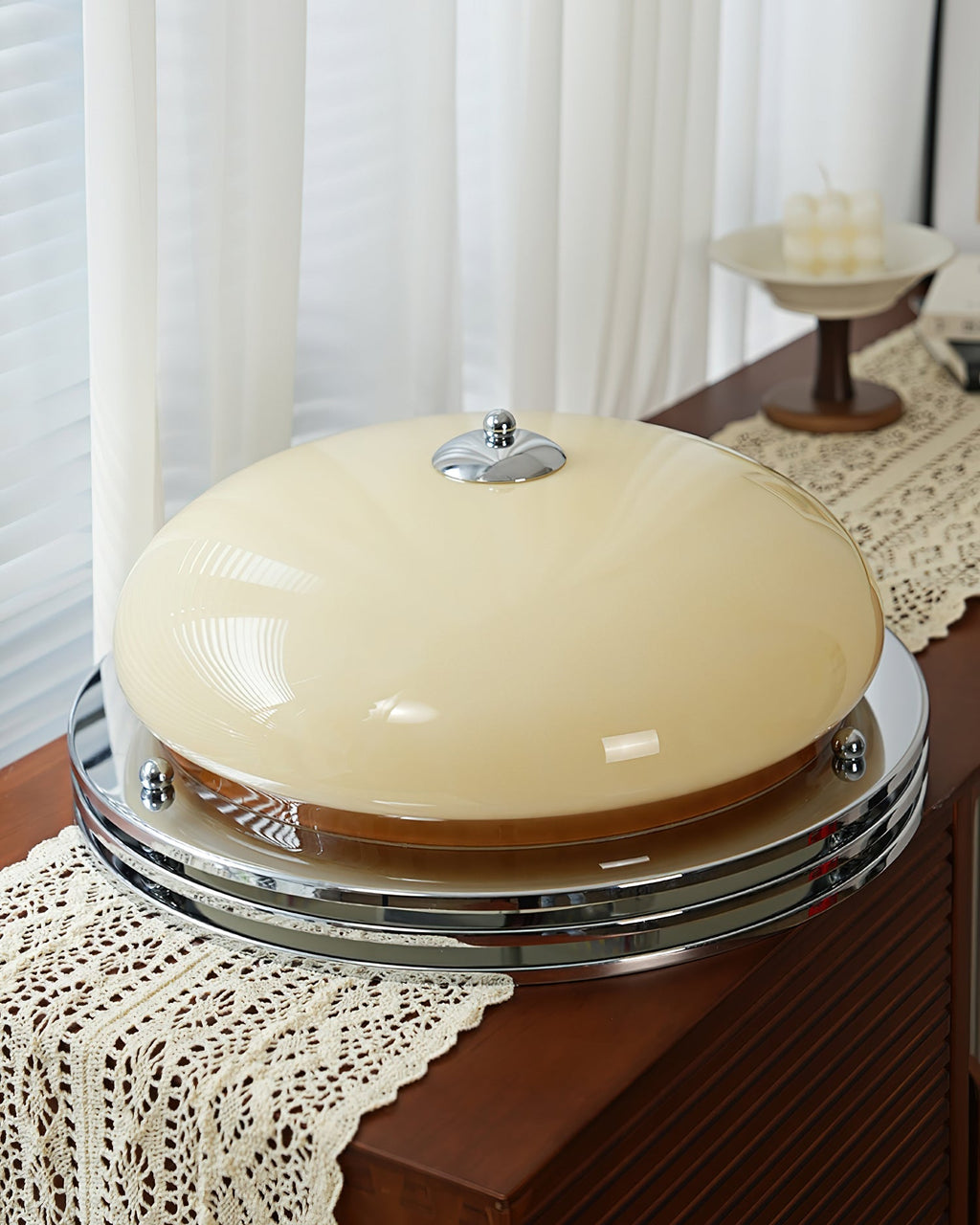 Ceiling Light Canopy and Glass Shade Classic Round Modern