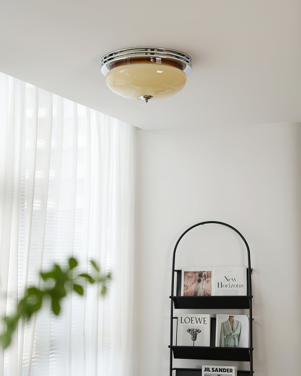 Ceiling Light Canopy and Glass Shade Classic Round Modern