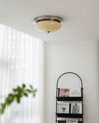 Ceiling Light Canopy and Glass Shade Classic Round Modern