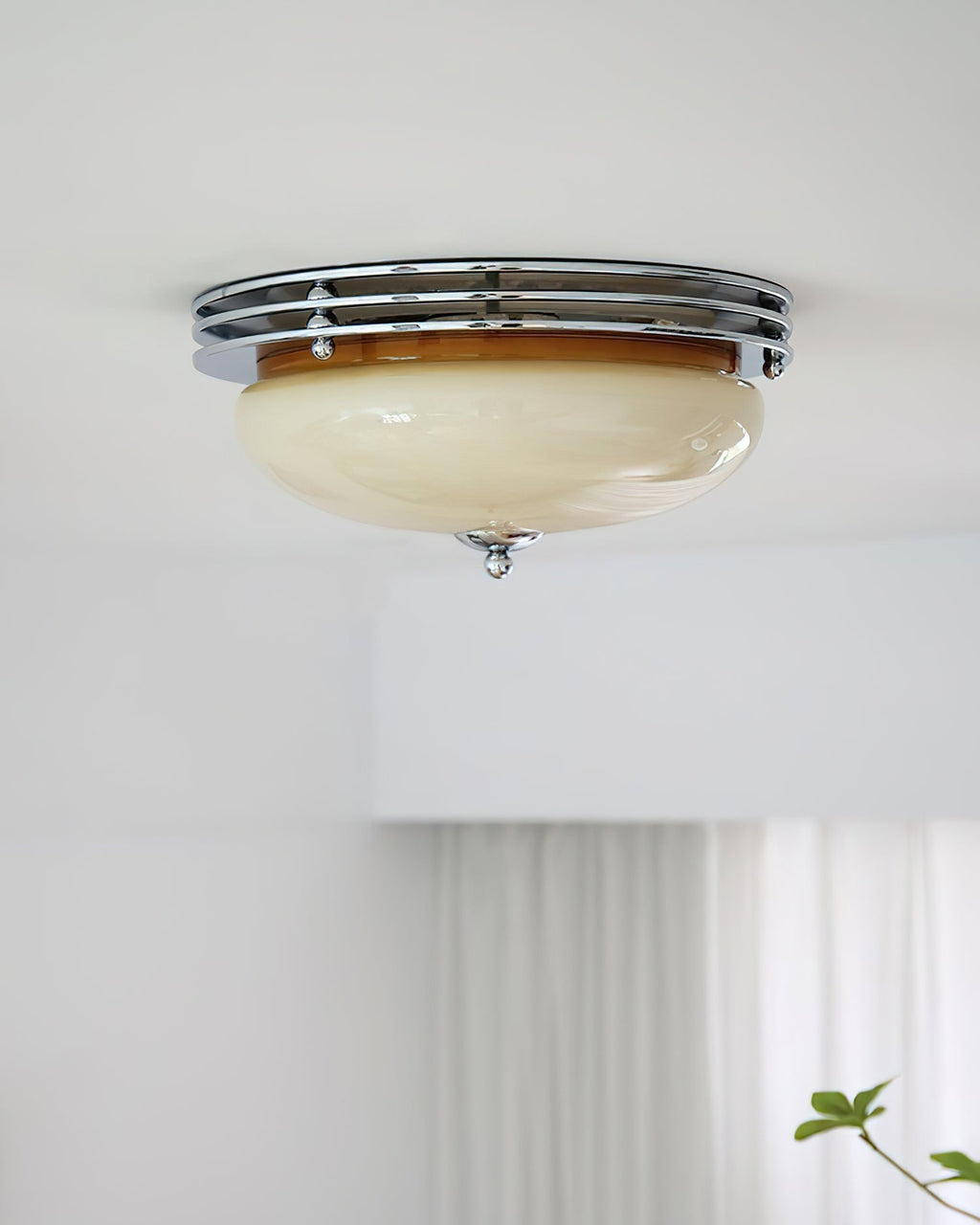 Ceiling Light Canopy and Glass Shade Classic Round Modern