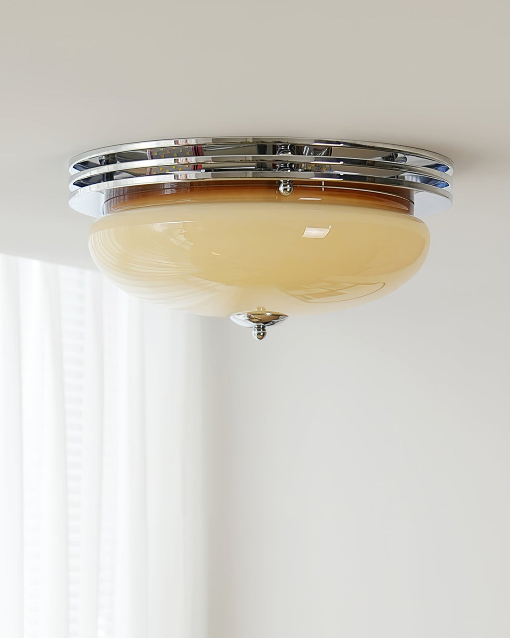 Ceiling Light Canopy and Glass Shade Classic Round Modern