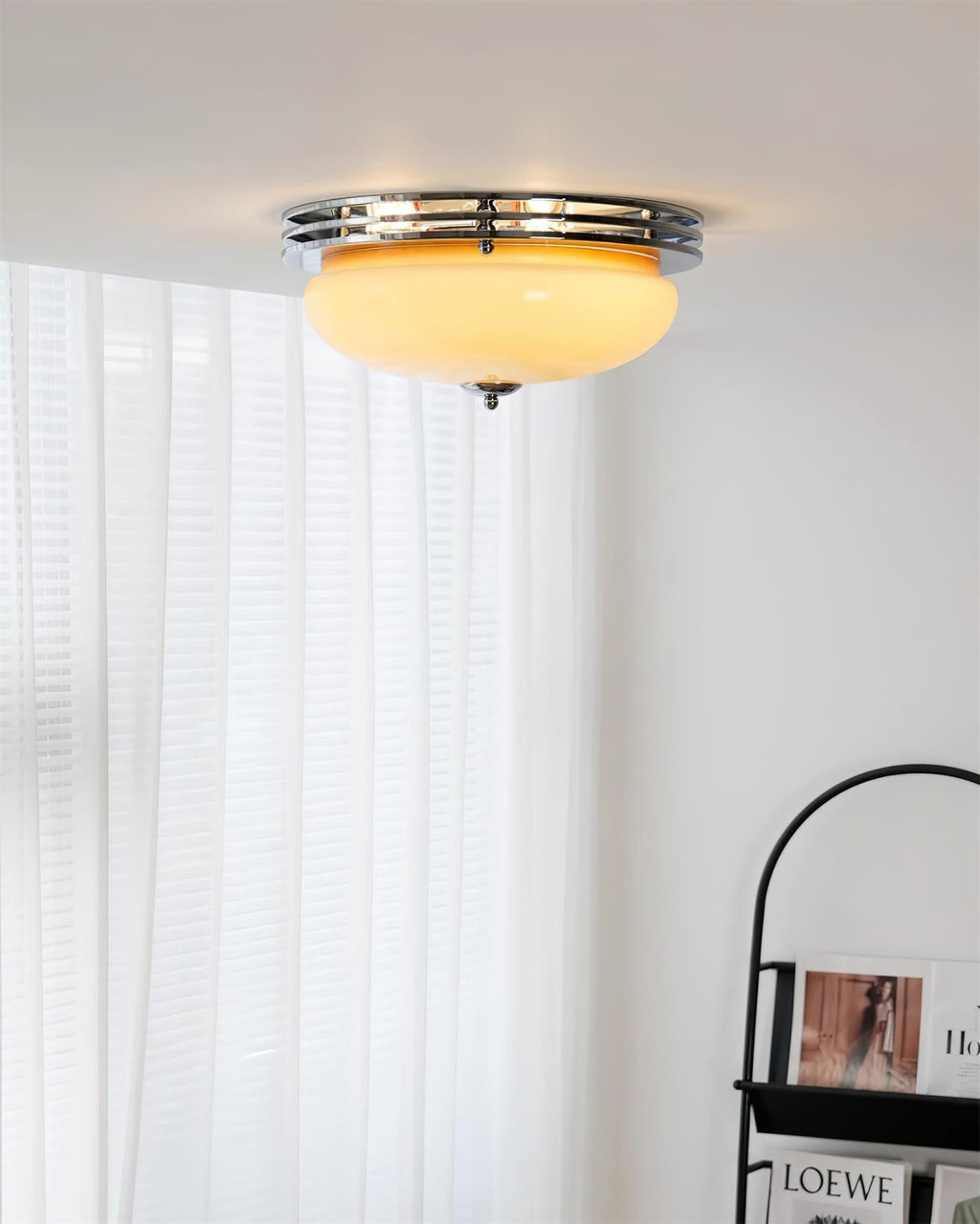 Ceiling Light Canopy and Glass Shade Classic Round Modern