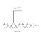 Aria Modern Metal Glass Linear Chandelier - image 53