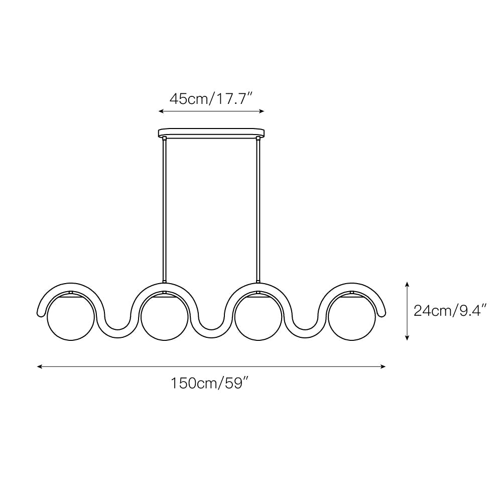 Aria Modern Metal Glass Linear Chandelier - image 53