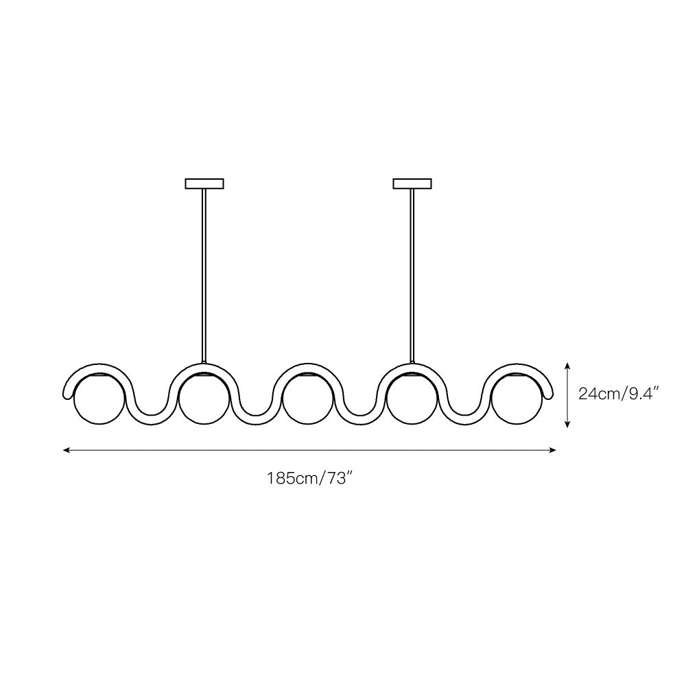 Aria Modern Metal Glass Linear Chandelier - image 52