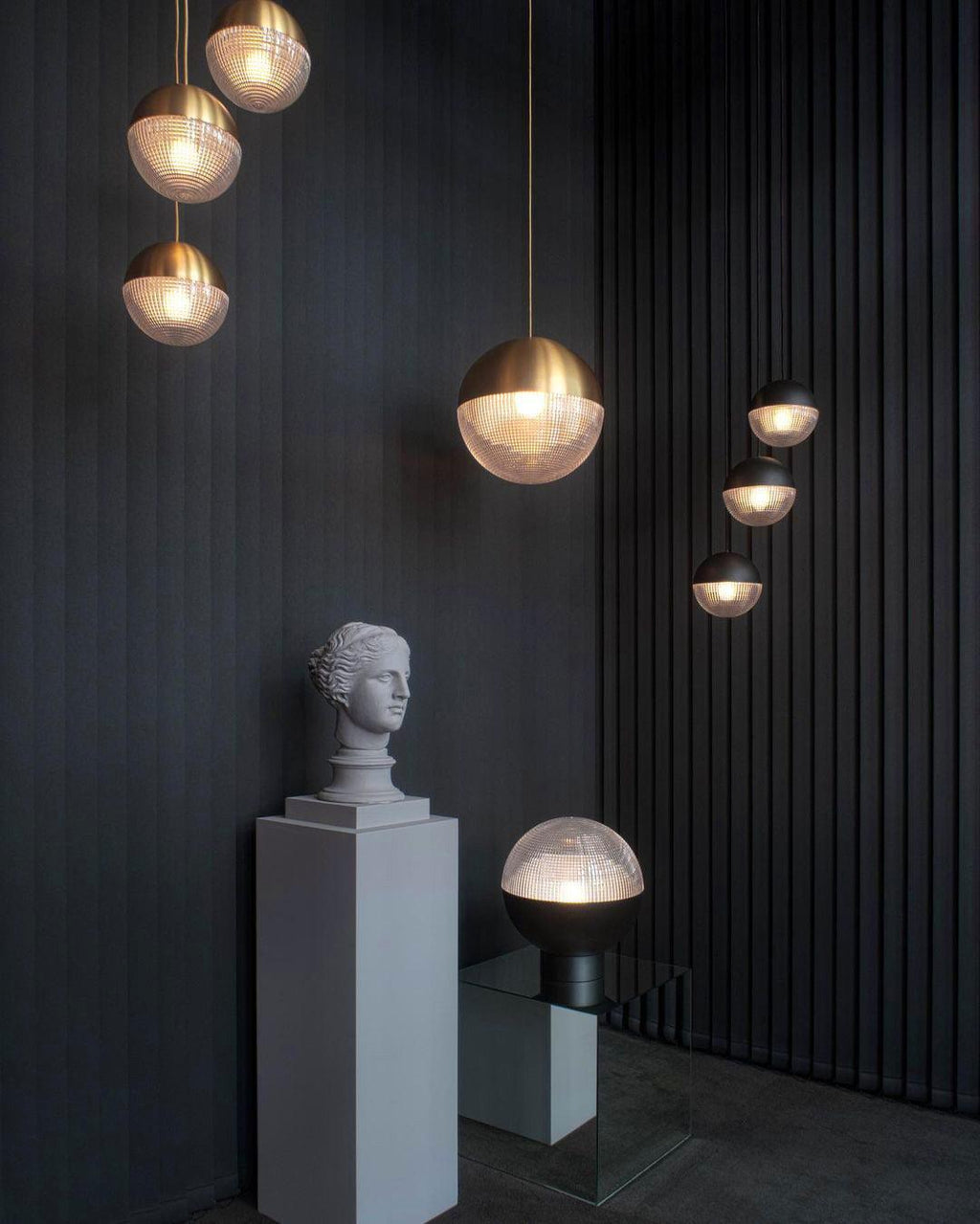 Solara Pendant Lamp Brass Glass Modern